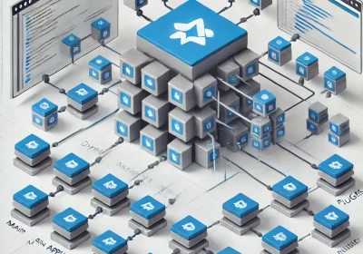 DALL·E 2025 02 21 00.02.32 A professional architectural diagram illustrating a dynamic plugin system in ASP.NET Core. The image features a main application Main Application co